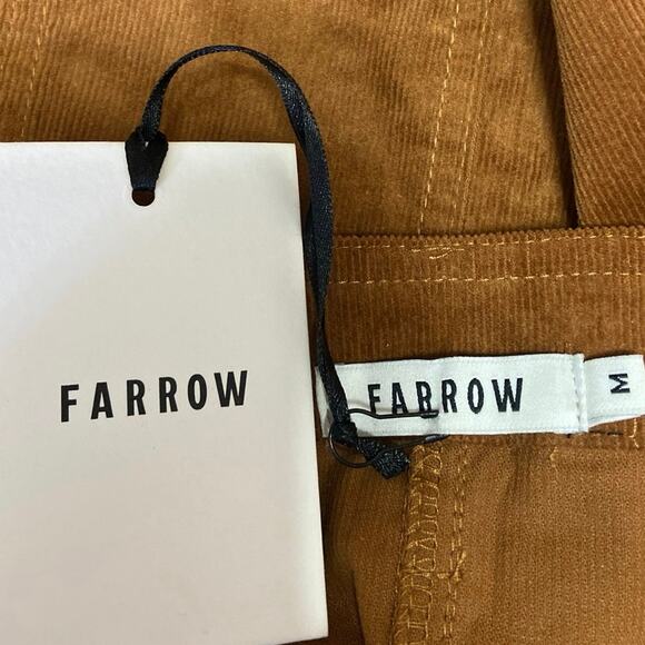 NEW Farrow Brown Corduroy Velvet Velour Button Front Mini A-line Casual Skirt M - Picture 4 of 5